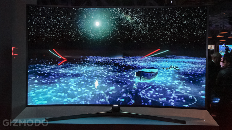 Illustration for article titled Samsung Made a 105-Inch Bendy UHD TV Because Why Wouldn't They